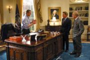 Al Gore hosting Saturday Night Live alongside West Wing stars Martin Sheen and John Spencer.